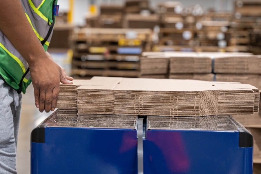 Stack of corrugated boxes