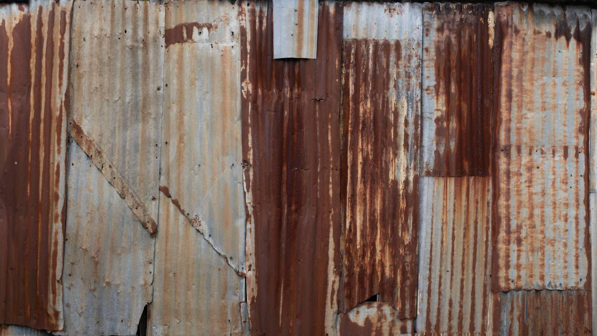 Rust on metal sheets in construction industry