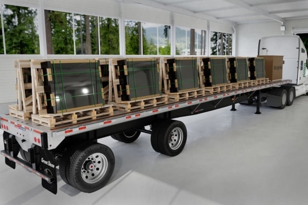 Easy-L glass pallets on truck