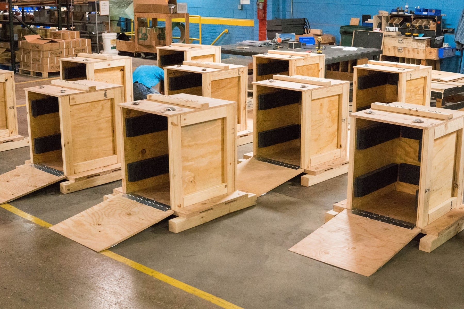 Custom crate with foam