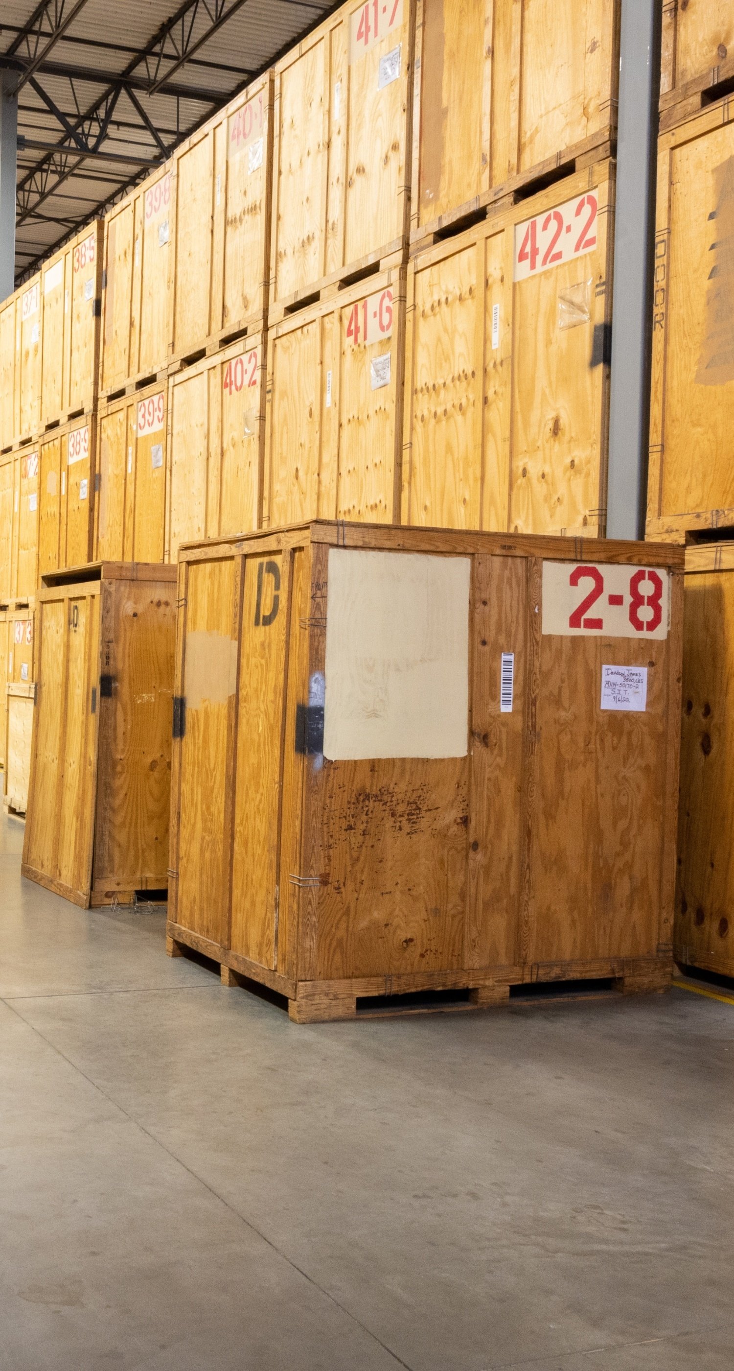 Stacks of lift vans. 