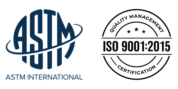 ASTM and ISO9001 logos