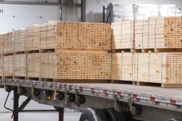 Banding groove wooden dunnage lumber