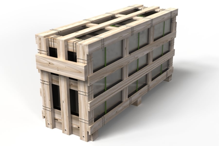 Clamp-Lock glass crating
