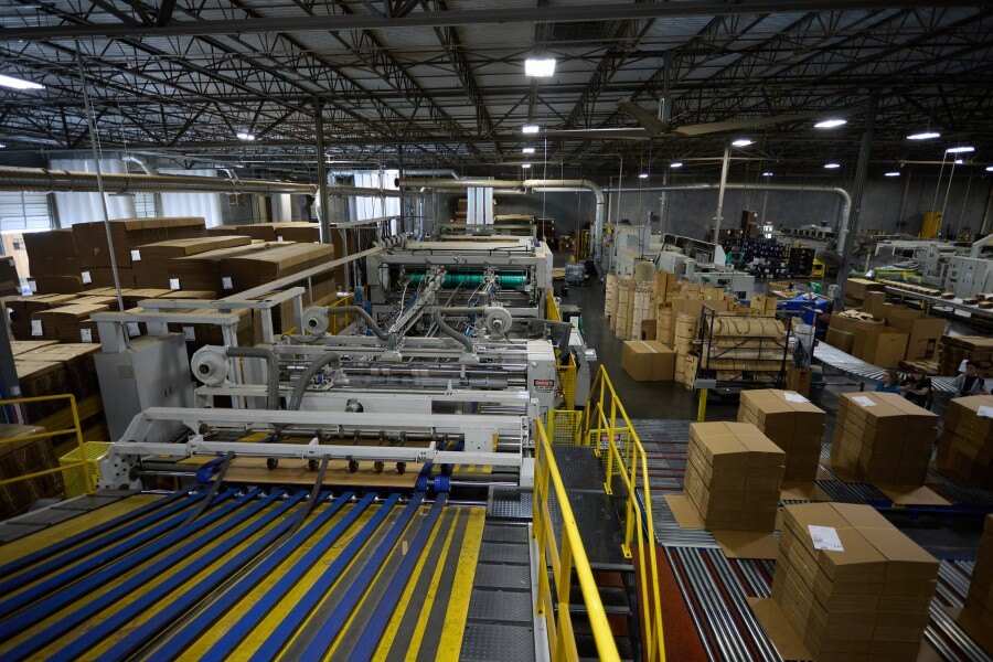 Corrugated box and sheet warehousing