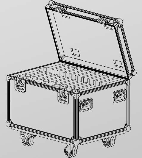 Hinged lid ata road case