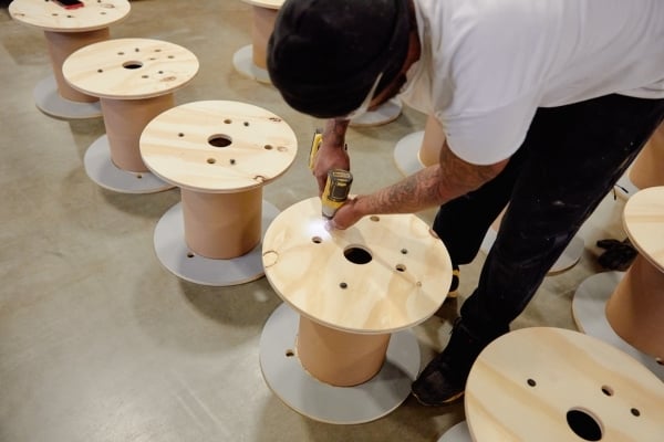 Mixed material reels and spools
