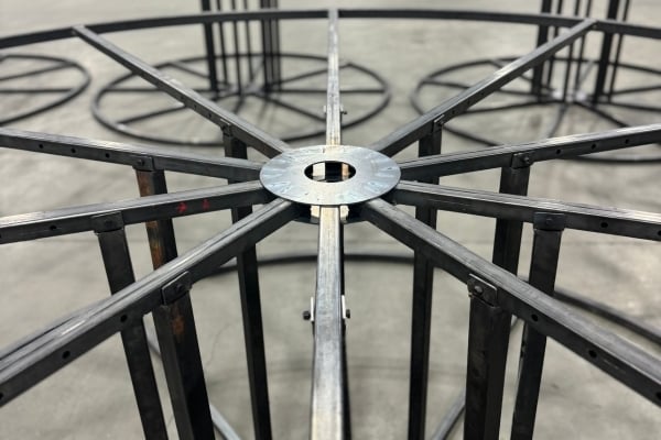 Metal steel spools and reels