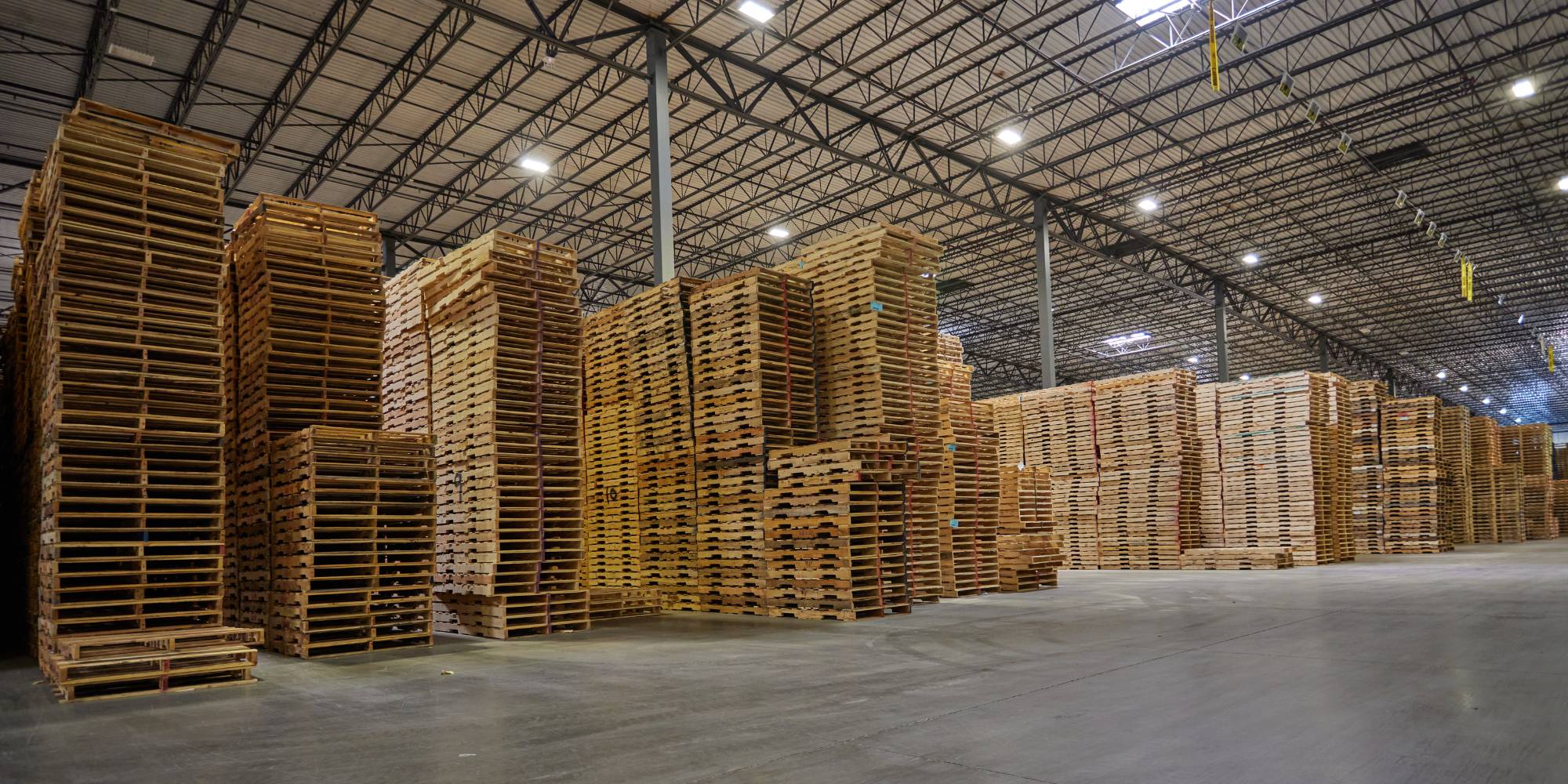 pallets of pallets within warehouse 